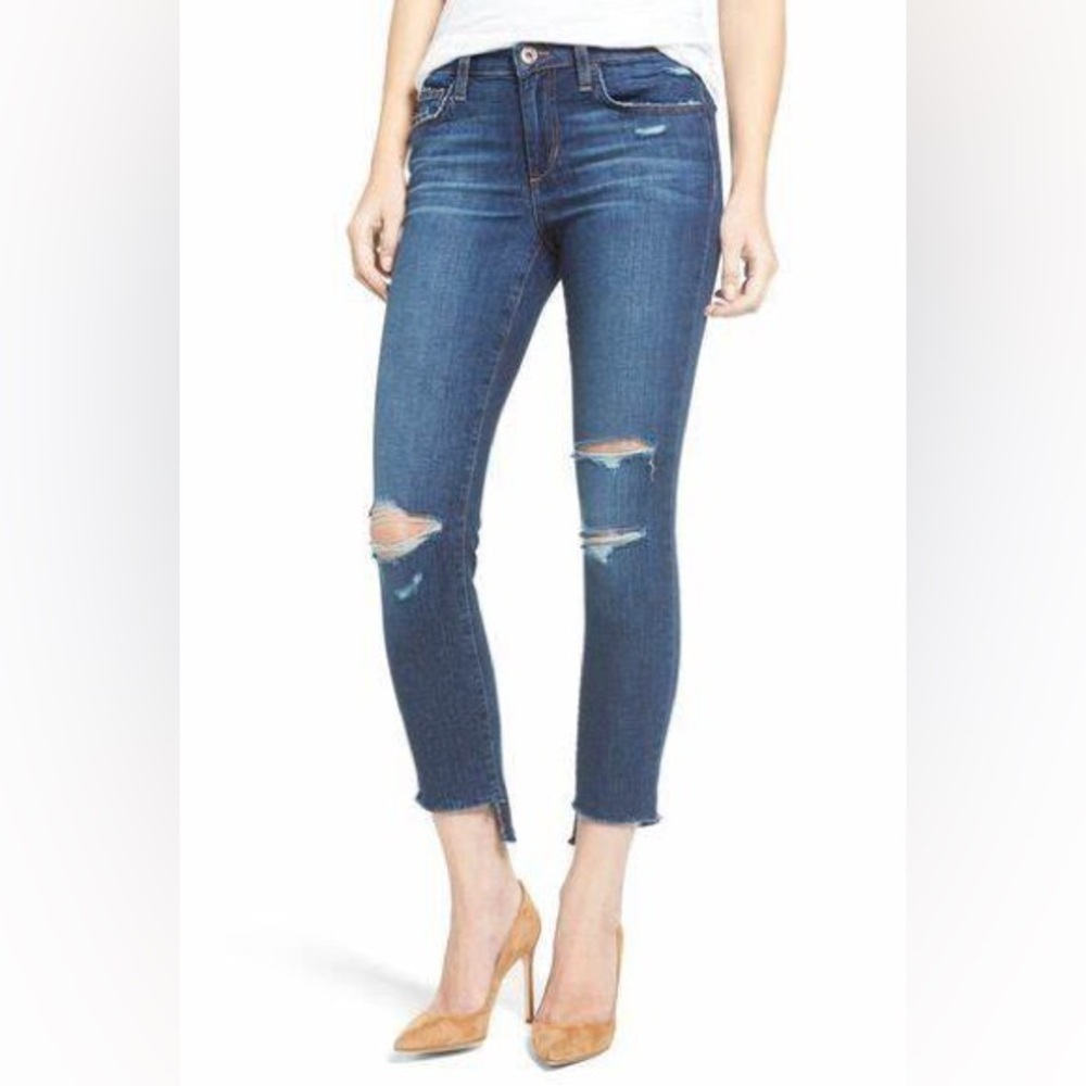 Joe's Jeans Skinny Ankle Distressed Blue Jeans Destroyed Hem Wakley 27